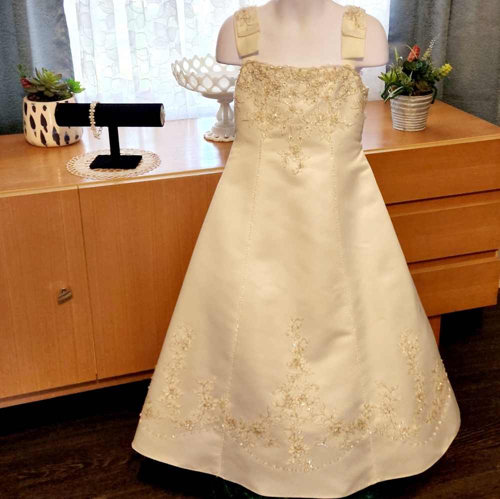 Beaded Flower Girl Dress
